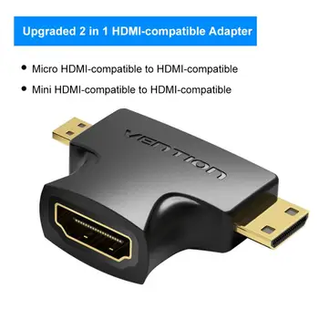 Vention Micro HDMI Адаптер Micro 2 в 1 Кабельный разъем типа 