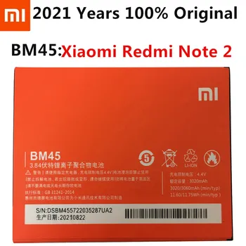 1шт 100% Оригинальный Высококачественный Аккумулятор BM45 3020mAh Для мобильного телефона Redmi Note2 Xiaomi Redmi Note 2