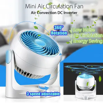 Новый Настольный Мини-электрический вентилятор с 3 Скоростями Циркуляции Воздуха, Конвекционный Циркуляционный Турбо-Малошумящий вентилятор-охладитель для офиса и дома
