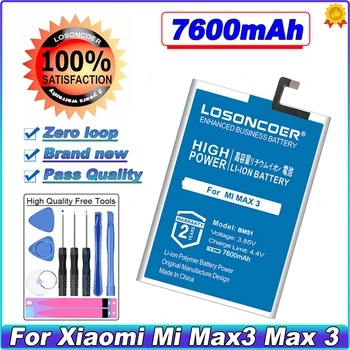 Аккумулятор мобильного телефона LOSONCOER BM51 7600mAh для Xiaomi Mi Max3 Max 3 Батареи BM51